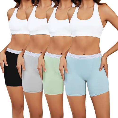 Nexgenz Cotton Boyshort Underwear for Women boxer briefs 4 Pack pink/purple/blue/green Medium 5.5" Inseam - Image 1
