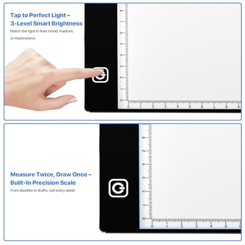 A4 LED Light Box for Tracing and Drawing - Ultra Thin Adjustable Light Table, USB Trace Light UP Pad Screen, Small Copy Board Tracer for Kids Artists, Sketching, Stenciling, and Art Crafting. - Thumbnail 5