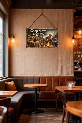 Chop Slow Laugh Often Vintage Tin Sign Rustic Outdoor Wall Decor Metal Plaque Camping Campfire Axe Wood Theme Cabin Garage Bar Farmhouse Humor Art 8x12 Inch Pre Drilled Holes - Thumbnail 3