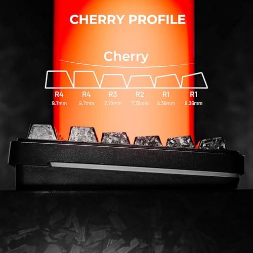 XVX Black Keycaps, Forged Carbon-Look Cherry Profile Keycap Set, 119-Key Keyboard Keycaps Compatibility with ANSI Layout MX Switches Mechanical Keyboard - Thumbnail 6