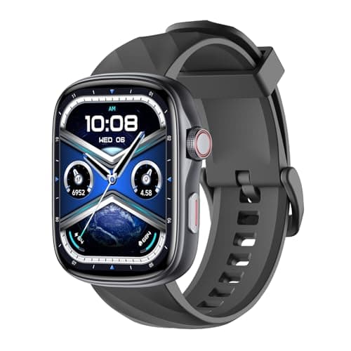 Smart Watch with Big Screen, Ultra HD 1.95" AMOLED Display (410×502 High Resolution) | 3ATM Waterproof | Heart Rate/Sleep Tracker | 130+ Sports/Fitness Modes, Bluetooth Calling, Smart Notifications