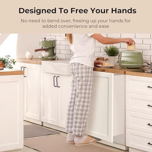 Adzyz Under Cabinet Foot Pull with Adhesive and Screws,Hands Free Garbage Drawer Toe Foot Pull Opener Suitable for Kitchen Trash Cabinet Drawer (Black) - Thumbnail 3