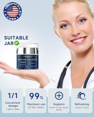 Retinol Cream for Face, Collagen Neck Creams for Tightening and Firming, Anti Aging Day & Night Facial Moisturizer for Women & Men, Instant Face Lift Wrinkle Cream 1.7 fl. oz with Forehead Patches - Thumbnail 5
