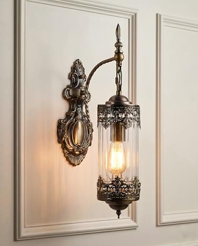 Omgomne Rustic Wall Sconce with Clear Glass Vintage Antique - Image 1