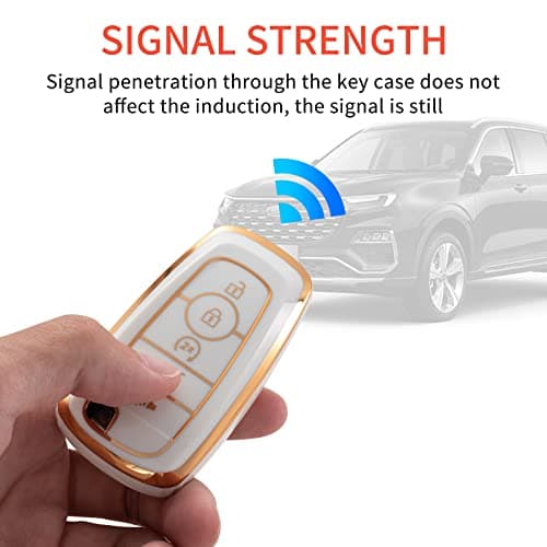 RUABIBAN for Ford Key Fob Cover, Key Case Protection Shell Compatible with F Edge Escape Expedition Explorer Fusion Mustang Ranger F-150 F-250 Smart Key - Thumbnail 5