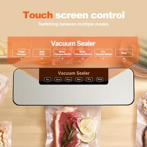 Vacuum Sealer Machine ，Professional Vacuum Sealer for Food Freezer with LED Display， 20s Fast Seal for Dry and Moist Food, Includes 5 BPA-Free Reusable Bags for Sous Vide - Thumbnail 4