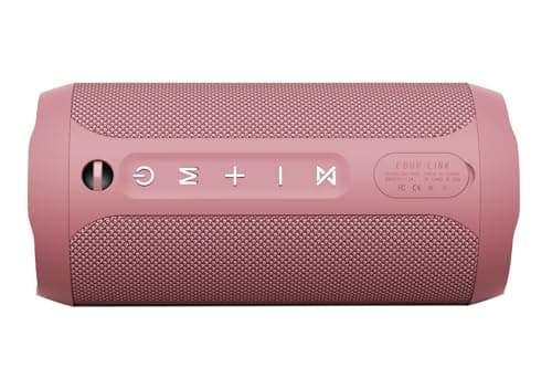 EDUPLINK Bluetooth Speaker IPX7 Waterproof Wireless Speaker with Bass 20H Playtime TWS Stereo Pairing Portable Outdoor Speakers for Beach Camping Travel Gifts for Men Women Girls Boys Teens Pink - Thumbnail 2