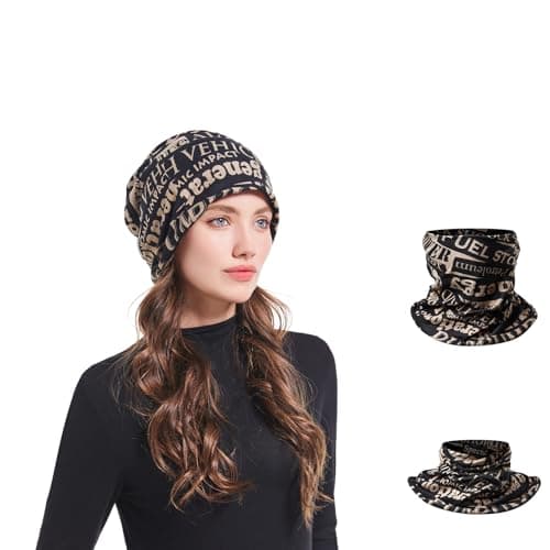 Lunukopi Women's Slouchy Winter Beanies Hat for Man's Scarf for Women Skull Cap - Image 1