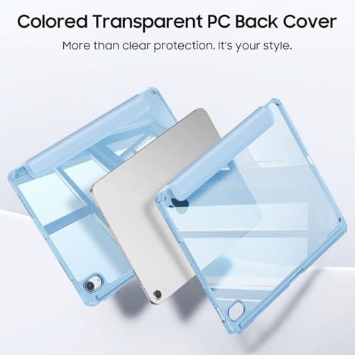 Fintie Hybrid Slim Case for iPad Air 11-inch M4/M3/M2 (2026/2025/2024), iPad Air 5th/4th Generation (2022/2020) 10.9 Inch - Shockproof Cover with Clear Back Shell & Pencil Holder, Sky Blue - Thumbnail 4