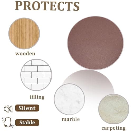 Recliner Pads for Hardwood Floors, Under Chair Mat Floor Protector, Keep Furniture from Sliding, Rubber Mats for Rocking Chair, Floor Furniture Pads 27.5in - Thumbnail 3