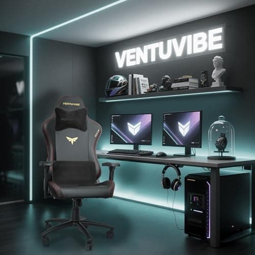 VENTUVIBE Gaming Chair 4D Adjustable Armrests - 170° Reclining & 320lb Capacity, High Back Ergonomic Computer Chair with Lumbar Support, Office Game Chair for Adults, PU Black - Thumbnail 2