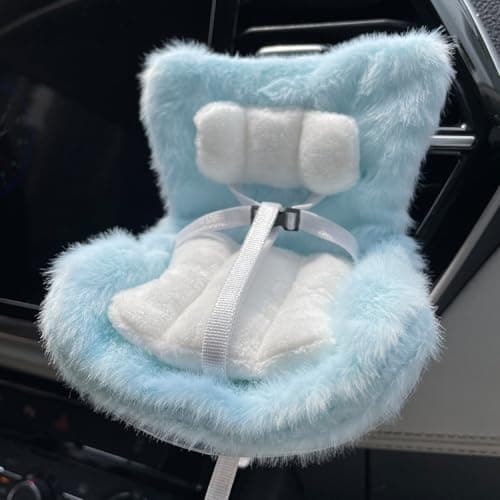 Ezcora Cute Car Accessories for 10-17cm Dolls, Doll Car Seat with Clip onto Car Air Vent, Includes Seat Leg for Desktop Display (Blue) - Thumbnail 2