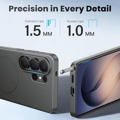 WSKEN Magnetic for Samsung Galaxy S26 Ultra Case - 100% Fit for MagSafe, Skin Friendly Grip Military Grade Shockproof Protective Cover, Slim Thin Phone Case for Galaxy S26 Ultra, Grey - Thumbnail 4
