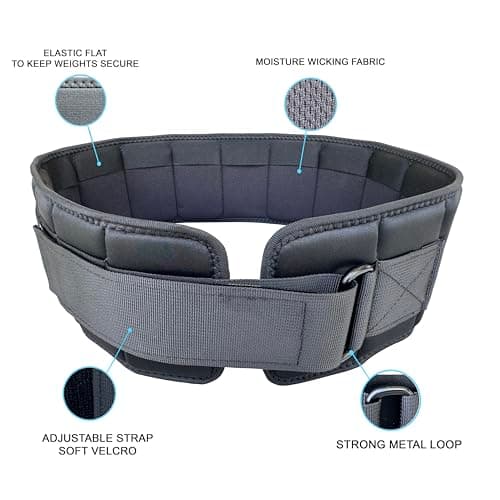 W8FIT Adjustable Weighted Belt for Men & Women – Rucking Belt for Walking, Hiking & Strength Training (8 LB Medium) - Thumbnail 4