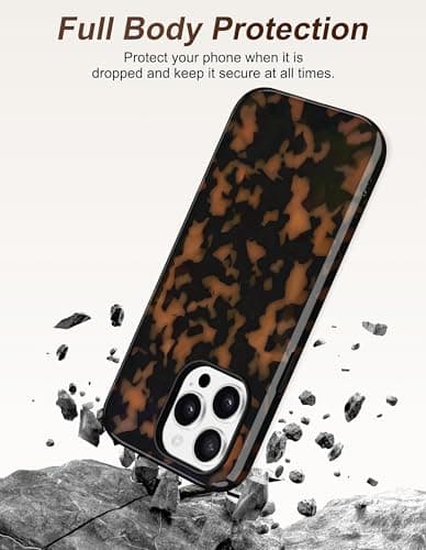 Aitipy Compatible with MagSafe Tortoise Shell Phone Case for iPhone 14 Pro, Cute Magnetic Aesthetic Yellow Leopard Print Soft TPU Hard PC Shockproof Protective Phone Cover for Women Girls - Thumbnail 4