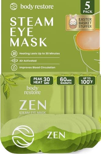 Body Restore Heated Eye Mask for Dry Eyes 5 Pack – Mothers Day Gifts for Mom, Self Heating Warm Compress, Birthday Gifts for Women, Relaxation – Green Tea - Image 1