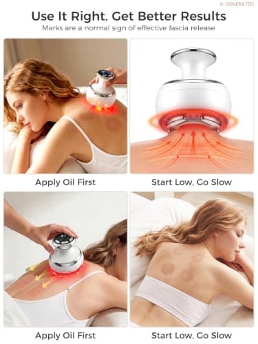 Zelrys Cupping Massager & Gua Sha, Cellulite Massager & Body Sculpting Device, Lymphatic Drainage Massager with One-Push Release & Heat for Back, Waist - Thumbnail 5