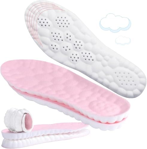 4D Cloud-Like Comfort Soles for Men - Soft Memory Foam Cushioning Insoles - Trim to Fit Steppers Insoles with Arch Support for Foot Pain Relief and Fatigue Reduction (Pink, US W 6.5-9) - Image 1