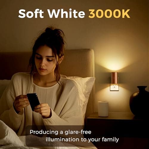 L LOHAS LED Night Light, Automatic Night Lights Plug into Wall, 2 Pack Nightlights with Light Sensor, 3000K Soft White 0-100LM Dimmable Modern Nightlight for Kids Bedroom Hallway - Thumbnail 6