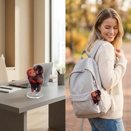 Yszbiay Protect Punch Monkey Rotating Monkey Acrylic Display Plaque – Cute Desktop & Car Ornament, Gift for Animal Lovers, 360° Spin, Decorative Keepsake for Home, Office, Holidays (yellowB) - Thumbnail 5