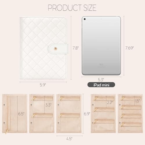 WOOMADA Travel Jewelry Organizer Case, Foldable Velvet Jewelry Storage Book with Clear Zipper Pouch for Rings, Necklaces, Earrings, Bracelets(Cream) - Thumbnail 3