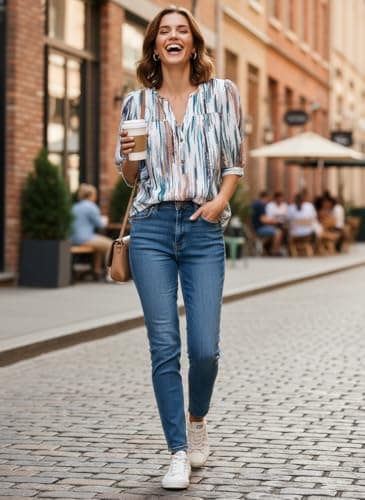 Dokotoo Spring Tops for Women 2026 Short Sleeve Button Down Shirts Dressy Casual Blouses Dress Shirt Office Work Clothes Business Casual Tops Boho White Shirt Medium - Thumbnail 3