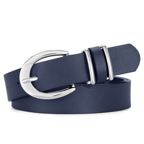 SUOSDEY Women Leather Belts for Jeans Pants Dresses Skinny Leather Belts with Gold Buckle - Image 1