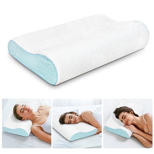 Enighs Cervical Memory Foam Pillow for Neck Pain Relief, Memory Foam Anti-Snore Pillows - Thumbnail 2