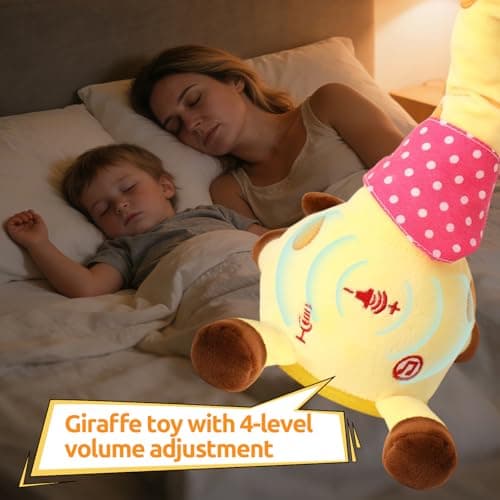 Dancing Talking Giraffe Baby Toy for Baby Toy 6-12 Months & Toddlers 1-3 Years Boy Girl, Interactive Toy Repeat What You Say Tummy Time Giraffe for Baby Early Education, Enlightenment,Sensory Fun Gift - Thumbnail 5