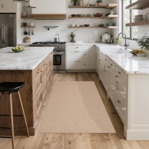 Arvenchy Easy Jute Rug 3x5: Indoor Outdoor Natural Boho Area Rugs for Living Room Patio Washable - Farmhouse Neutral Contemporary Carpet Mat for Entryway Bedroom Kitchen Backyard Sunroom Non Slip - Thumbnail 5