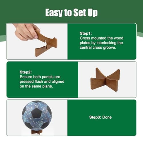 Vigorluck Ball Storage, Wood Ball Holder Large for Basketball, Football, Soccer, Rugby, Basketball Stand Desktop Display Football Holder for Easy Storage - Thumbnail 6