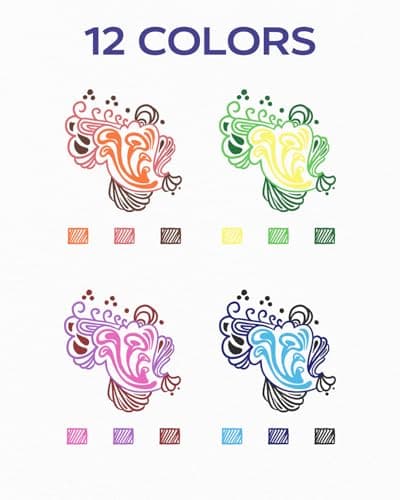 Four Candies Quick Dry Ink Colored Pens Set, 12 Colors Retractable Gel Pens, 0.7mm Fine Point Colorful Pen for Note Taking & Drawing, Colored Gel Pen with Comfort Grip for Office, School & Home - Thumbnail 2