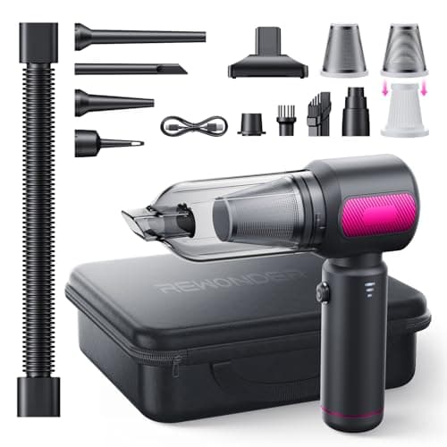 REWONDER Car Vacuum Cleaner High Power, 22000Pa Vacuum Cleaner & 110000RPM Air Duster, Handheld Vacuum with 7800mAh Battery for Valentines Day Gifts, Storage Bag & Multi-Nozzles for Car, Home - Image 1