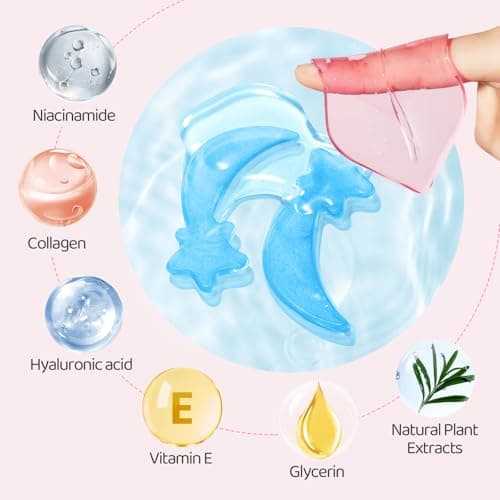 InfiniteRelax 30PCS Lip Masks & Gel Eye Masks,Crystal Collagen Eye Patches for Puffy Eyes, Moisturizing& Reducing Fine Lines Dark Circle Eye Patches for Women Men - Thumbnail 5