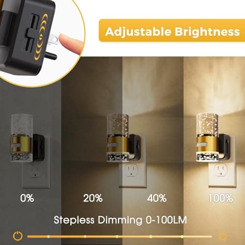 L LOHAS LED Motion Sensor Night Light,Dimmable Night Lights Plug into Wall, Acrylic Nightlight with 0-100 LM Adjustable Brightness, 3000K Plug in Night Light with Motion Activated for Bathroom Hallway - Thumbnail 2