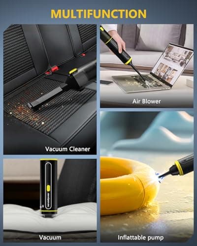 NEVERLAND Car Vacuum - 20000Pa Powerful Suction Mini Vacuum Cleaner Blowing & Inflating 4-in-1 Portable Vacuum Cordless for Car, Office Desk, Keyboards - Thumbnail 5