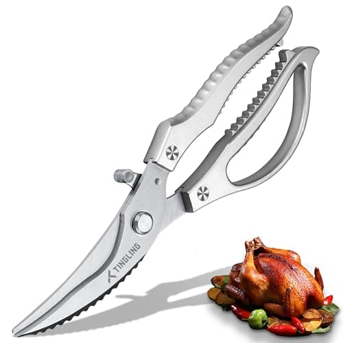 Kitchen Scissors for Food All Purpose: Heavy Duty Poultry Shears for Chicken Bone and Meat, Stainless Steel Cooking Scissors