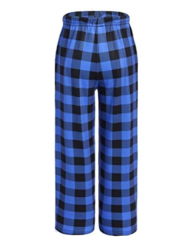 Ekouaer Boys Pajama Pants - Long Soft Elastic Waist Sleep Bottoms - Plaid Lounge Pants With 2 Pockets - Thumbnail 2