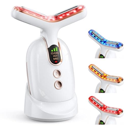 Red Light Therapy for Face, 3 Mode Face Massager Tool with Heating Vibration for Skin Care, Wrinkle Reducer Facial Massager to Soothe and Relax Skin, Micro-Current Face Beauty Device (AM-810B)