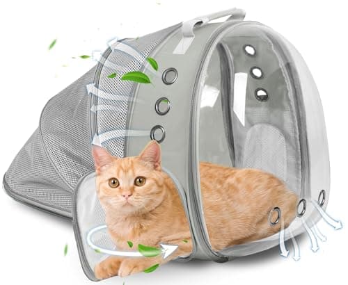 Pet Carrier Backpack Expandable for Cats and Small Dogs, Breathable Anti-Collapse Design, Airline Approved Travel Backpack for Hiking and Outdoor Use (Back Expandable-Grey) - Image 1