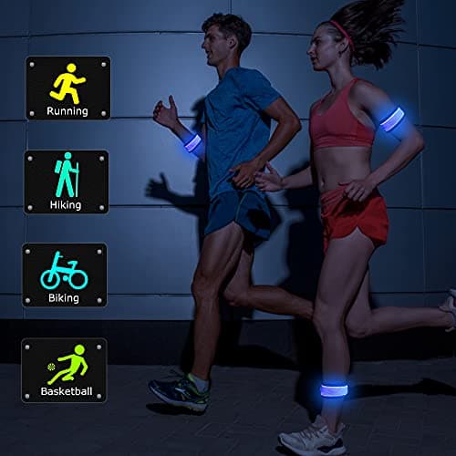 esonstyle 6 PCS Blue LED Light Up Band Slap Bracelets, Night Safety Wrist Band for Cycling Walking Running Concert Camping Outdoor Sports - Thumbnail 5