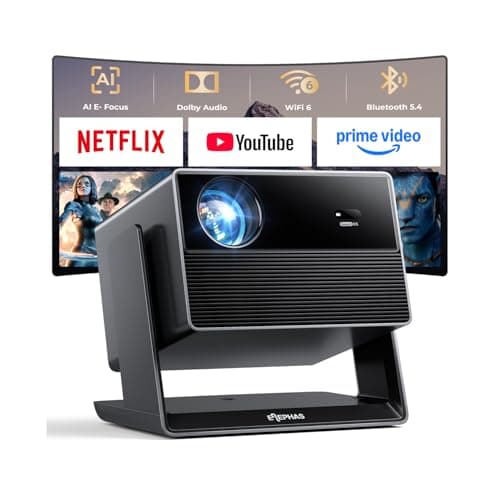 ELEPHAS Smart 4K Projector with WiFi and Bluetooth - Compatible with Netflix/Prime Video/YouTube, 270° Rotatable, AI Auto Focus & Keystone, Portable Home Theater Movie Projector for Indoor Outdoor - Image 1