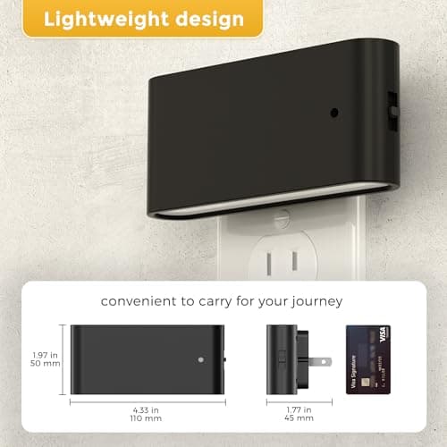 L LOHAS LED Night Light, Dimmable Modern LED Night Lights Plug into Wall,Dusk to Dawn Sensor Night Lights for Kid, 0-100LM 5000K Nightlight for Hallway Bedroom Stairway - Thumbnail 6