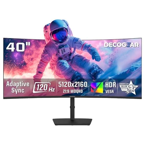 Deco Gear 40 Curved 5K2K Nano IPS Monitor | 5120×2160 UltraWide 21:9 Display, 120 Hz Refresh | 65 W USB-C PD | HDR, Adaptive Sync | Built-in Speakers for Work - Image 1