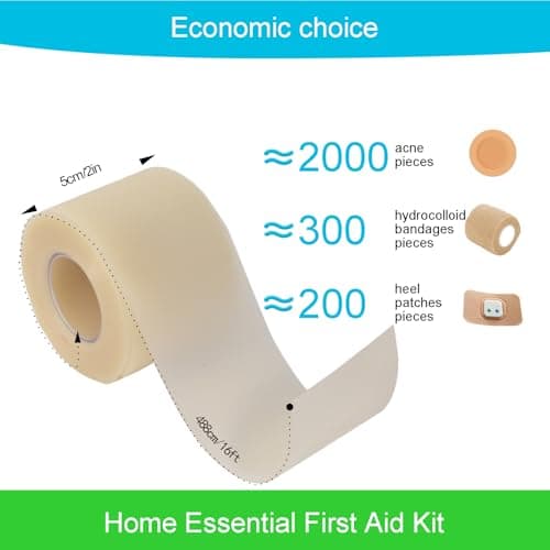Lwqqsay Hydrocolloid Roll for Wound Care,Hydrocolloid Bandages,Hydrocolloid Dressing with Self-Adhesive,Medical Grade Hydrocolloid Roll, First Aid Kit Essential (2in*16.4ft, Count, 3) - Thumbnail 5