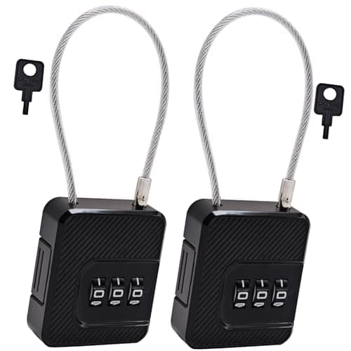 Bstsilver 2-Pack Combination Padlock Secure, Gym Locker Lock with 3-Digit for Luggage Backpack Toolbox Cabinet Sport Storage Gate Hasp, Long Cable Latch for Travel Office, Back to School Essential - Image 1