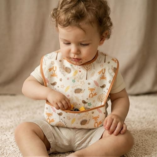 CIVARUA KIDS 3-Pack Baby Feeding Bibs | Waterproof Stain-Resistant 3D Food Catcher, Soft Lightweight Design for Baby-Led Weaning, Infants & Toddlers 3-24 Months Digger Dinosaur - Thumbnail 6