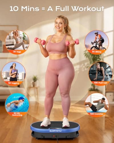 Vibration Plate Exercise Machine for Body Shaker Machine & Weight Loss, Shake Plate with Resistance Bands, 120 Speed Levels, Remote Control, Full Body Workout, Compact Home Gym Equipment - Thumbnail 5