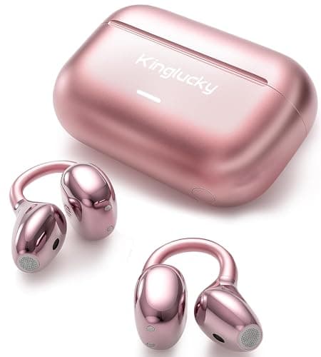 King Lucky Clip On Earbuds Wireless Bluetooth 6.0 Open Ear Earbuds&Headphones,50H Playtime,IPX5 Waterproof,ENC,Multipoint,Ideal for Running,Sport,Workout,Compatible with Glasses&Small Ears - Image 1