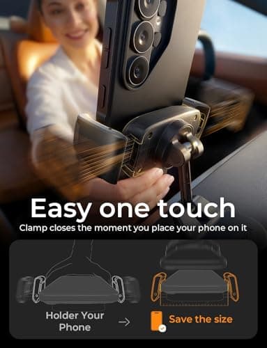 LISEN Suction Phone Mount, [Industry First] Auto-Adjusting Phone Holder Suction, Easy One Touch Suction Cup Phone Mount Cell Phone Mount Dash for iPhone 17 Pro Max 16 15 14 Galaxy S26 25 All Cases - Thumbnail 3